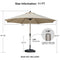 PURPLE LEAF Deluxe Aluminum Market Umbrella, Outdoor Table Umbrella for Patio, Porch