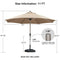 PURPLE LEAF Deluxe Aluminum Market Umbrella, Outdoor Table Umbrella for Patio, Porch