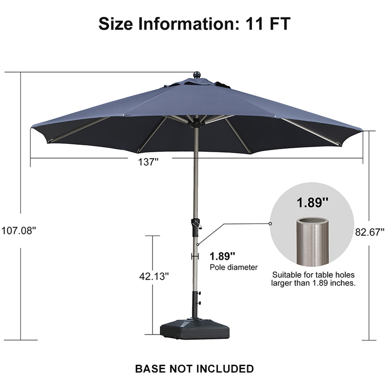 PURPLE LEAF Deluxe Aluminum Market Umbrella, Outdoor Table Umbrella for Patio, Porch