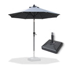 PURPLE LEAF Crank and Tilt Rectangular Outdoor Patio Market Umbrella with Base