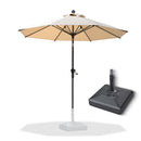 PURPLE LEAF Crank and Tilt Rectangular Outdoor Patio Market Umbrella with Base
