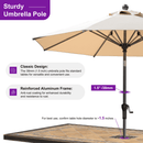 PURPLE LEAF Crank and Tilt Rectangular Outdoor Patio Market Umbrella with Base