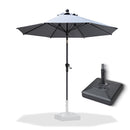 PURPLE LEAF Crank and Tilt Rectangular Outdoor Patio Market Umbrella with Base