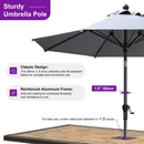 PURPLE LEAF Crank and Tilt Rectangular Outdoor Patio Market Umbrella with Base