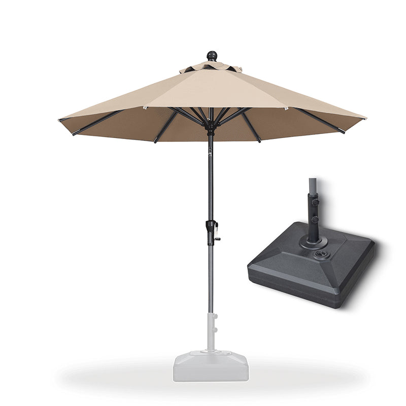 PURPLE LEAF Crank and Tilt Rectangular Outdoor Patio Market Umbrella with Base