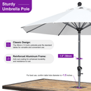 PURPLE LEAF Crank and Tilt Rectangular Outdoor Patio Market Umbrella with Base