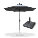 PURPLE LEAF Crank and Tilt Rectangular Outdoor Patio Market Umbrella with Base