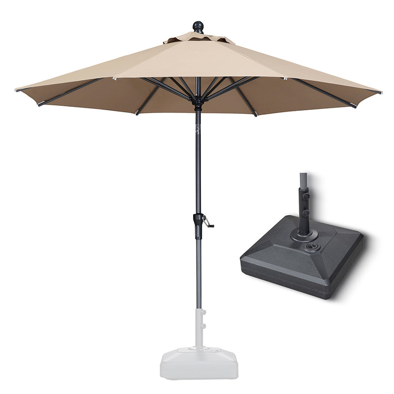 PURPLE LEAF Crank and Tilt Rectangular Outdoor Patio Market Umbrella with Base