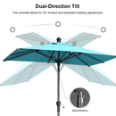 PURPLE LEAF Crank and Tilt Rectangular Outdoor Patio Market Umbrella with Base