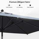 PURPLE LEAF Crank and Tilt Table Umbrella Outdoor Patio Market Umbrella with Visible Hand Crank System