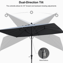 PURPLE LEAF Crank and Tilt Table Umbrella Outdoor Patio Market Umbrella with Visible Hand Crank System