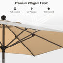 PURPLE LEAF Crank and Tilt Table Umbrella Outdoor Patio Market Umbrella with Visible Hand Crank System