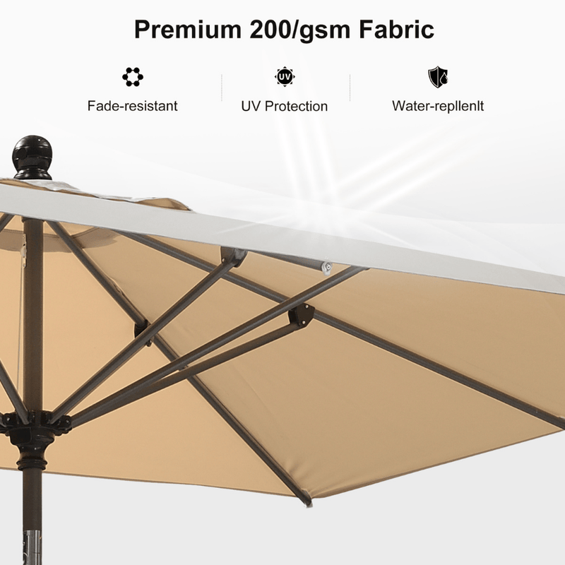 PURPLE LEAF Crank and Tilt Table Umbrella Outdoor Patio Market Umbrella with Visible Hand Crank System
