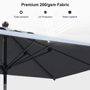 PURPLE LEAF Crank and Tilt Table Umbrella Outdoor Patio Market Umbrella with Visible Hand Crank System