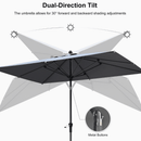 PURPLE LEAF Crank and Tilt Table Umbrella Outdoor Patio Market Umbrella with Visible Hand Crank System