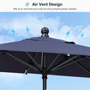 Clearance - PURPLE LEAF OPEN BOX Crank and Tilt Outdoor Patio Market Umbrella with Visible Hand Crank System