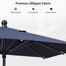 Clearance - PURPLE LEAF OPEN BOX Crank and Tilt Outdoor Patio Market Umbrella with Visible Hand Crank System