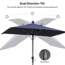 PURPLE LEAF Crank and Tilt Rectangular Outdoor Patio Market Umbrella with Base