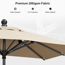 Clearance - PURPLE LEAF OPEN BOX Crank and Tilt Outdoor Patio Market Umbrella with Visible Hand Crank System