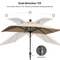 PURPLE LEAF Crank and Tilt Table Umbrella Outdoor Patio Market Umbrella with Visible Hand Crank System