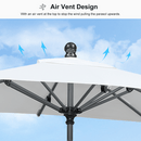 PURPLE LEAF Crank and Tilt Square Patio Table Umbrella with Base for Garden Porch