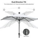 PURPLE LEAF Crank and Tilt Rectangular Outdoor Patio Market Umbrella with Base