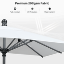 PURPLE LEAF Crank and Tilt Square Patio Table Umbrella with Base for Garden Porch