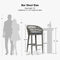 PURPLR LEAF Bar Stools Chair Set of 2, Rattan and Aluminum Frame with Comfortable Cushion