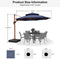 PURPLE LEAF Double Top 10 / 11 / 12 / 13 ft Round Aluminum Patio Umbrella in Wood Color