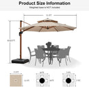 PURPLE LEAF Double Top 10 / 11 / 12 / 13 ft Round Aluminum Patio Umbrella in Wood Color