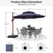 PURPLE LEAF Double Top 10 / 11 / 12 / 13 ft Round Aluminum Patio Umbrella in Wood Color