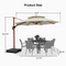 PURPLE LEAF Outdoor Garden Umbrella with Base, Cantilever Umbrellas in Wood Color