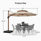 PURPLE LEAF Outdoor Garden Umbrella with Base, Cantilever Umbrellas in Wood Color