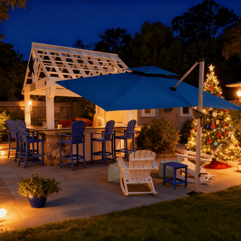 PURPLE LEAF Best Square Cantilever Pool Umbrella Outdoor Patio Sun Porch Umbrella