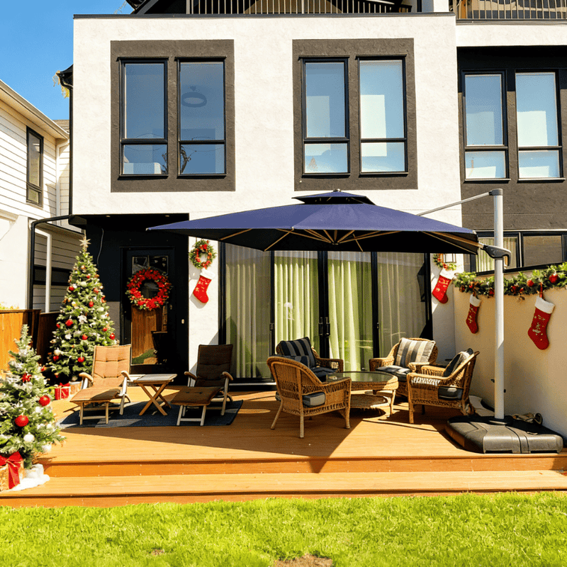 PURPLE LEAF Best Square Cantilever Pool Umbrella Outdoor Patio Sun Porch Umbrella