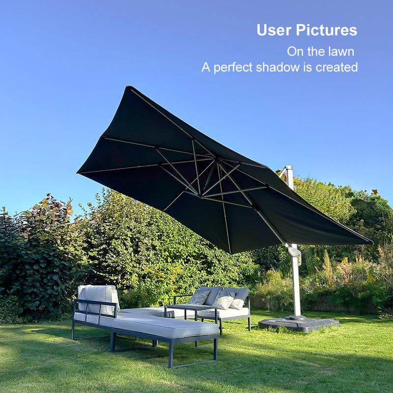 PURPLE LEAF Best Square Cantilever Pool Umbrella Outdoor Patio Sun Porch Umbrella