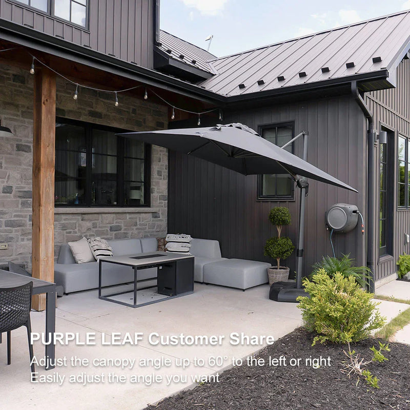 PURPLE LEAF Affordable Patio Umbrella Swivel Left-Right Tiliting Cantilever Umbrella