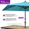 PURPLE LEAF Aluminum Outdoor Market Umbrella Patio Table Umbrella