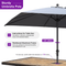 PURPLE LEAF Aluminum Outdoor Market Umbrella Patio Table Umbrella