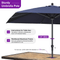 PURPLE LEAF Aluminum Outdoor Market Umbrella Patio Table Umbrella