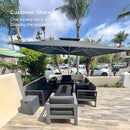 PURPLE LEAF Best Square Cantilever Pool Umbrella Outdoor Patio Sun Porch Umbrella