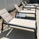 PURPLE LEAF Outdoor Chaise Lounge Aluminum with Side Table and Wheels Reclining Chair - Purple Leaf Garden