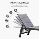 PURPLE LEAF Outdoor Chaise Lounge Aluminum with Side Table and Wheels Reclining Chair - Purple Leaf Garden