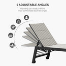 PURPLE LEAF Outdoor Chaise Lounge Aluminum with Side Table and Wheels Reclining Chair - Purple Leaf Garden