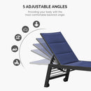 PURPLE LEAF Outdoor Chaise Lounge Aluminum with Side Table and Wheels Reclining Chair - Purple Leaf Garden