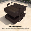 PURPLE LEAF Bronze Frame Sunroom Hardtop Gazebo Solarium Wood Grain Columns Galvanized Steel Double Roof All-Weather Screen House with Lights