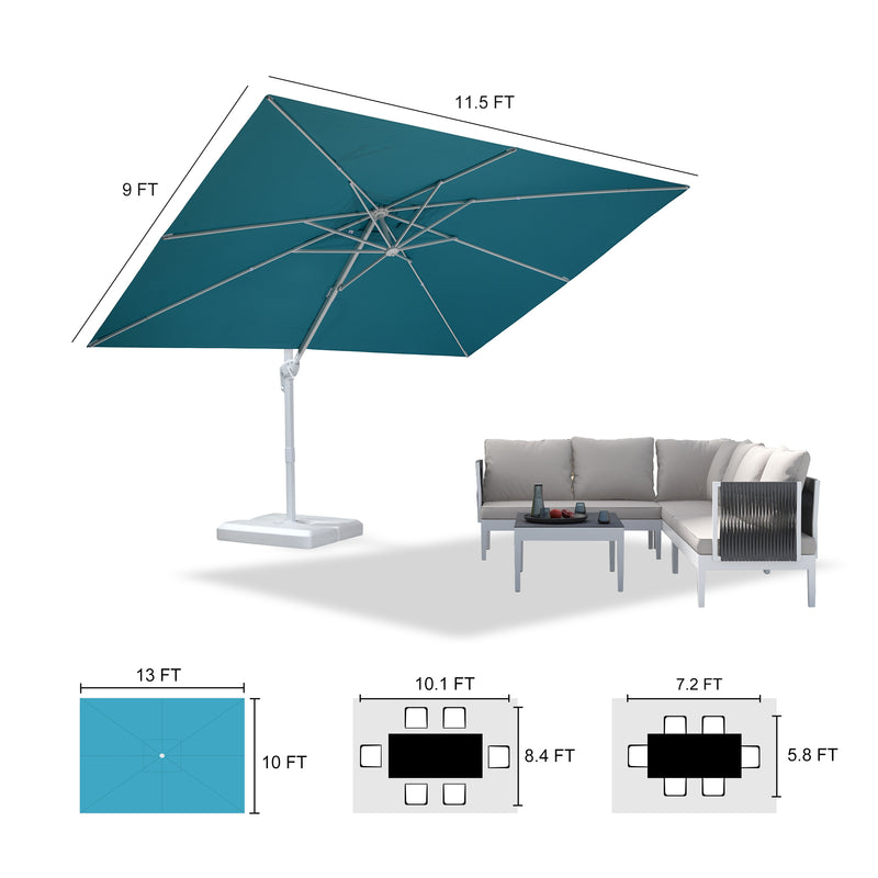 PURPLE LEAF Outdoor Patio Umbrella with Base, Best White Cantilever Umbrellas