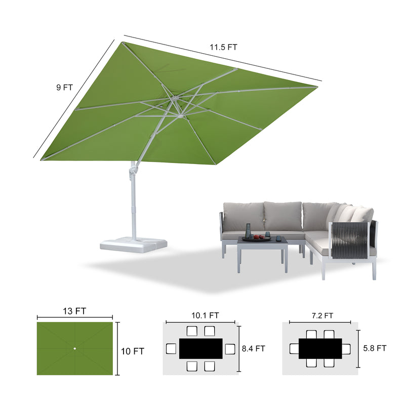 PURPLE LEAF Outdoor Patio Umbrella with Base, Best White Cantilever Umbrellas