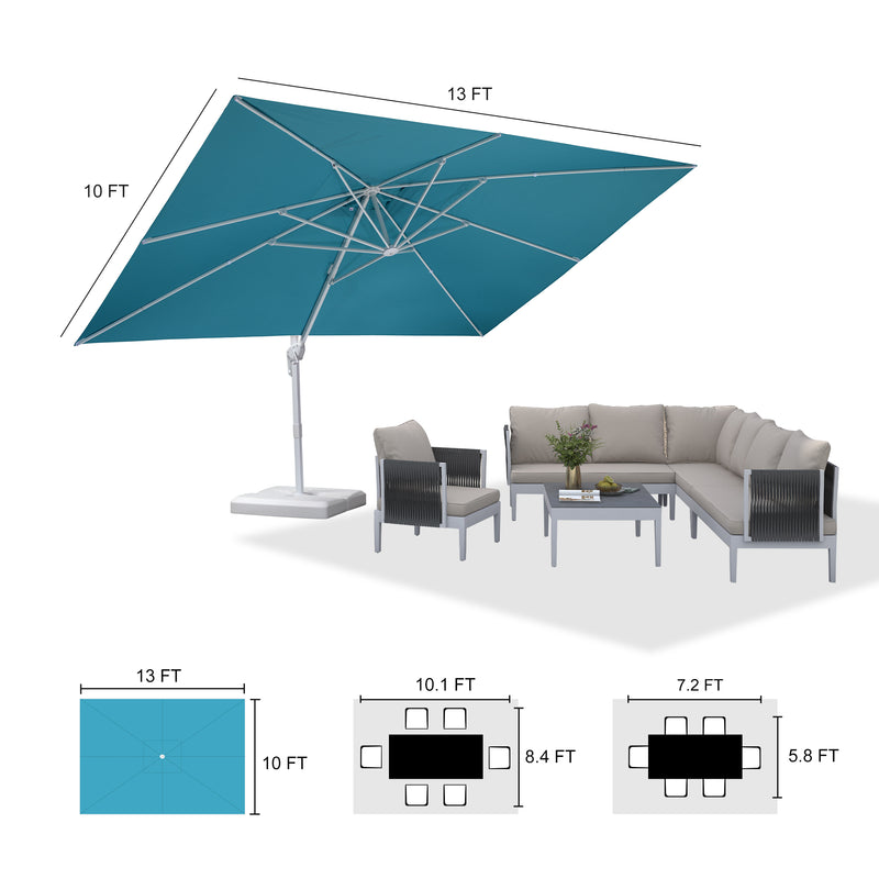 PURPLE LEAF Outdoor Patio Umbrella with Base, Best White Cantilever Umbrellas