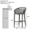 PURPLE LEAF Outdoor Bar Stools Counter Stools Rattan Bar Stools Chair Set of 2 with Backrest for Indoor or Outdoor, Kitchen lsland